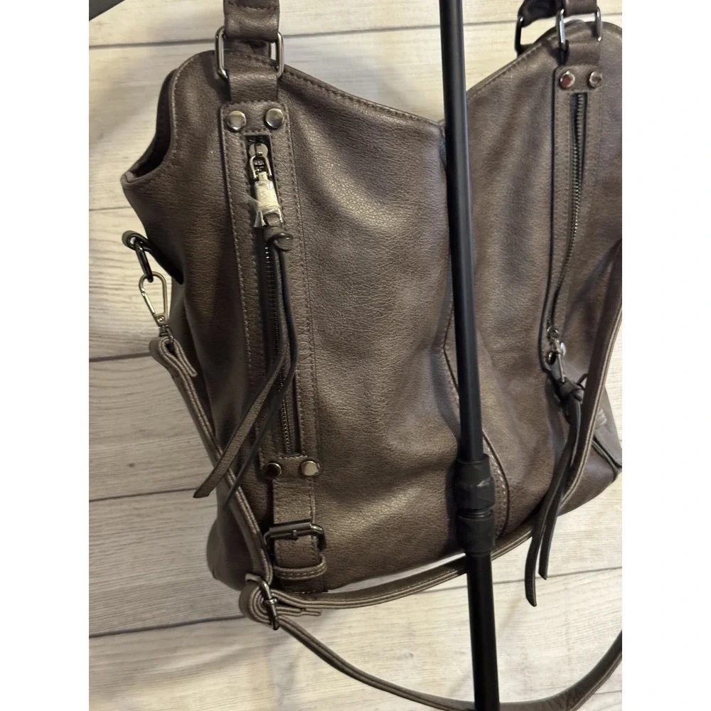 Realer Women Hobo Tote Purse Brown Faux Leather Shoulder Bag Crossbody